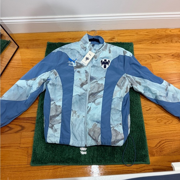 Puma x Kid Super Blue and Gray Windbreaker Jacket - Picture 1 of 3